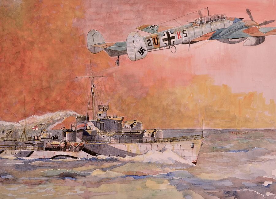 HMS Laforey Painting by Ray Agius