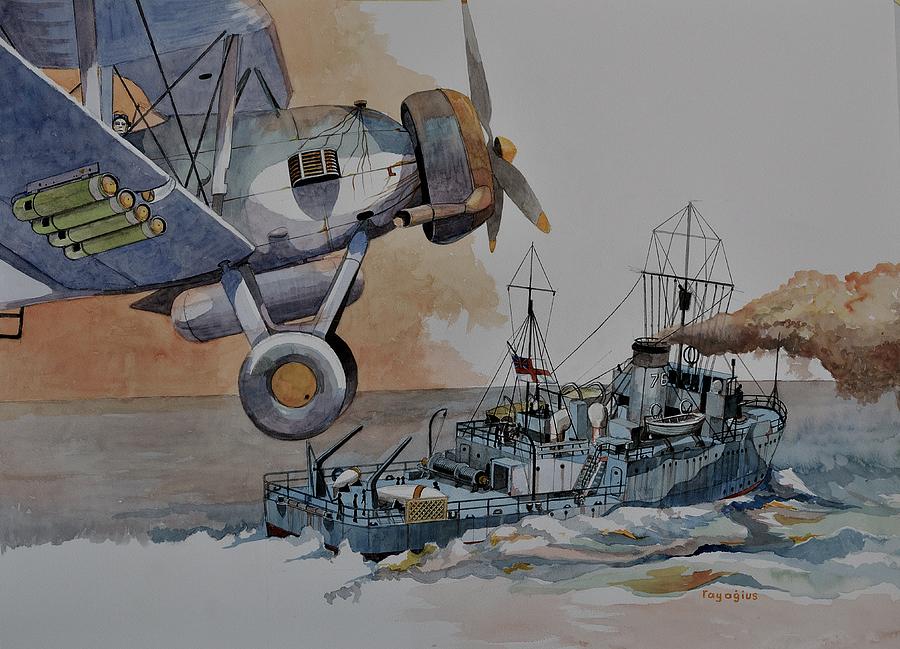 Minesweeper Painting - HMS Rye by Ray Agius