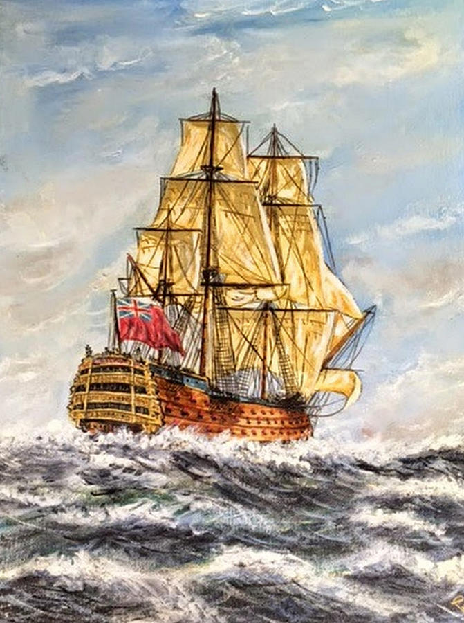 HMS Victory at Sea Painting by Mackenzie Moulton
