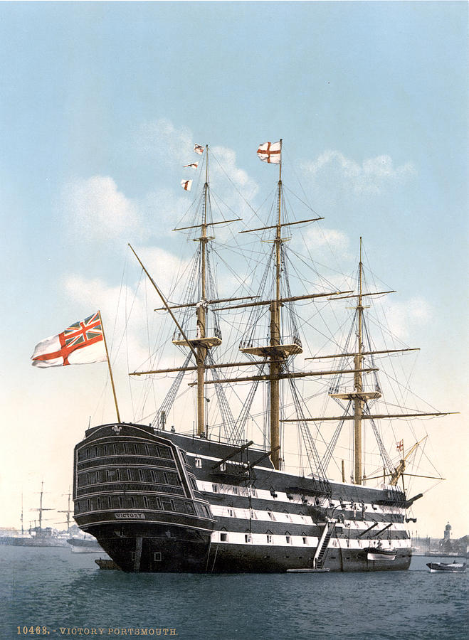 Hms Victory In Portsmouth 1900 Painting