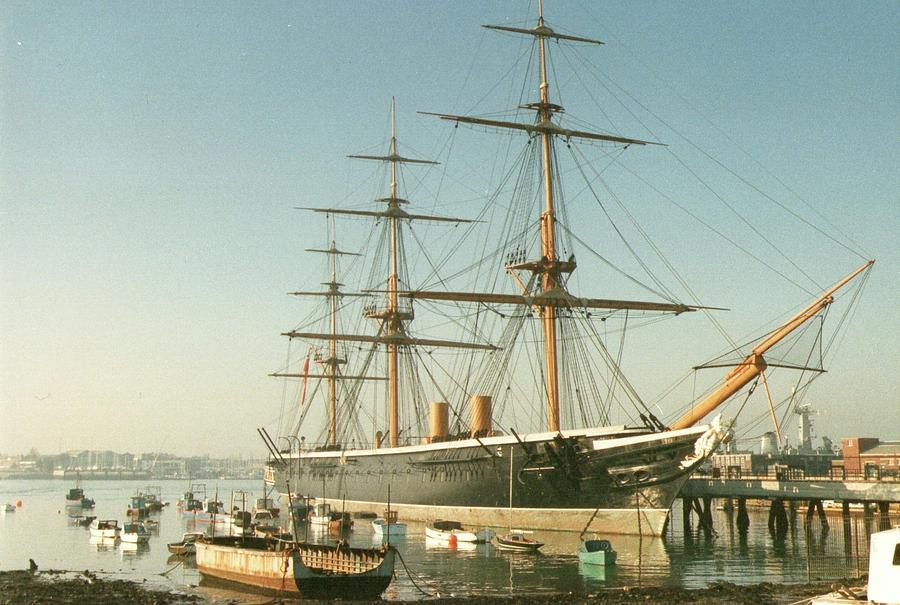 Seascape Photograph - HMS Warrior at Portsmouth by Geoff Cooper