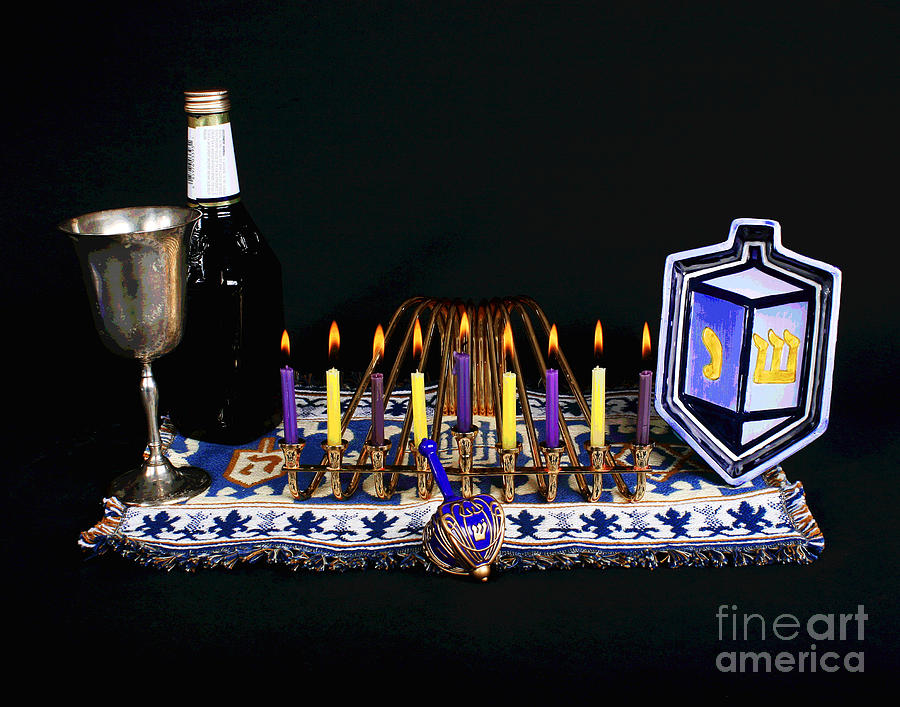 Hnaukah Candle Lights Photograph by Larry Oskin