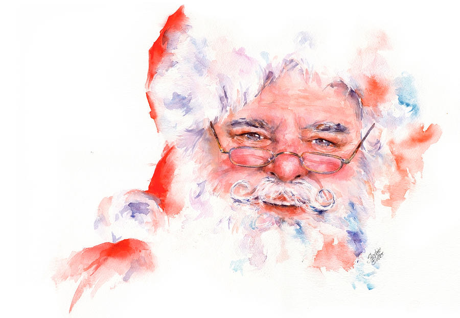 Christmas Painting - Ho ho ho.....  Santa  by Stephie Butler