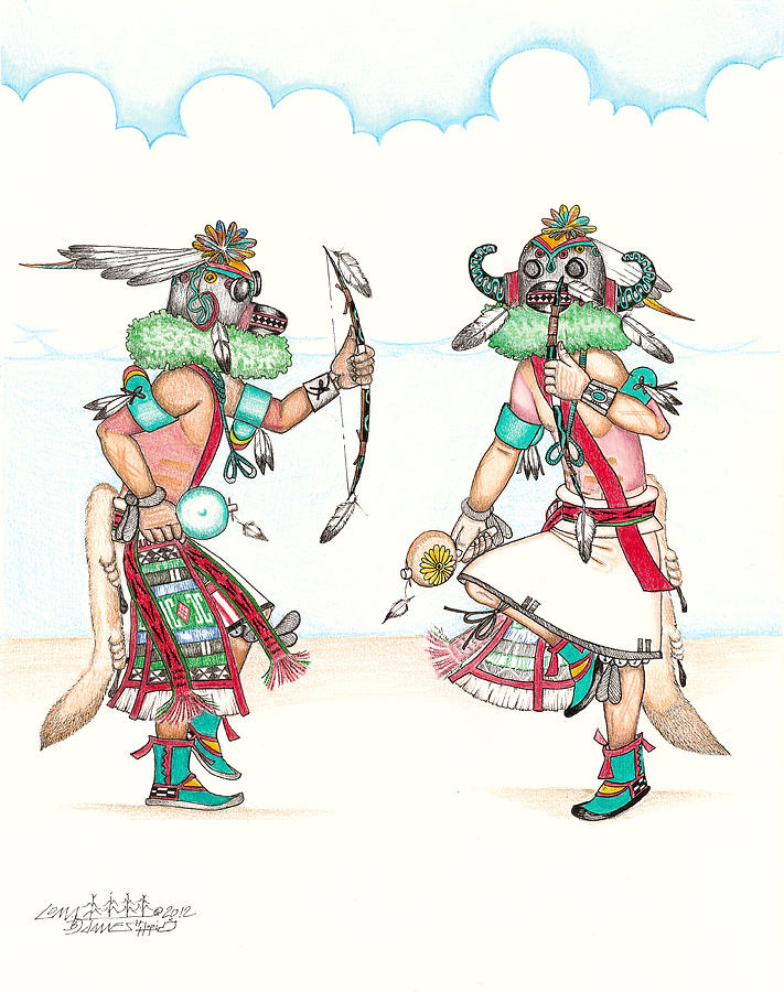 Ho-ote Kachinas Mixed Media by Dalton James