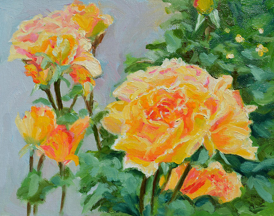 Hobart Roses Painting by Dai Wynn