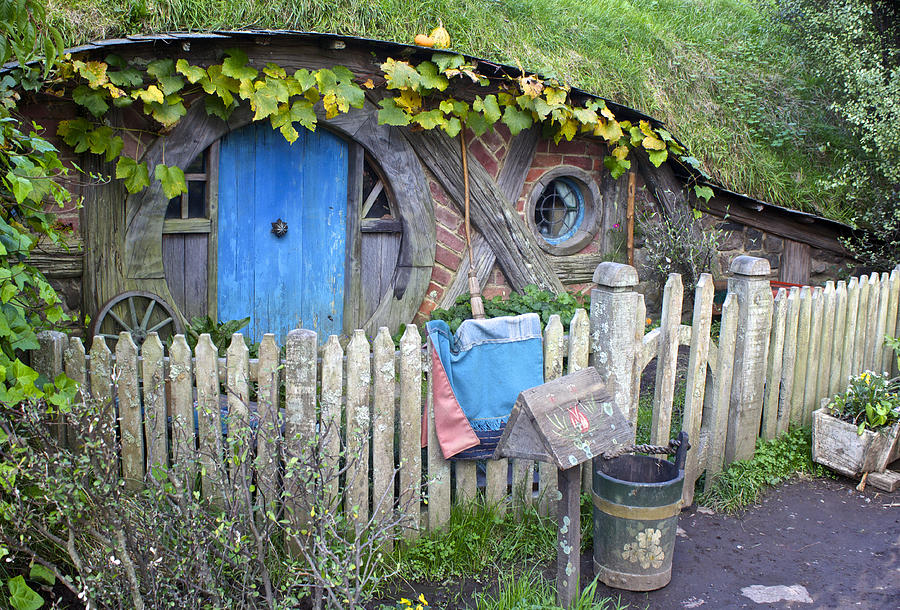 Hobbit Cottage With A Blue Door Photograph by Venetia Featherstone-Witty