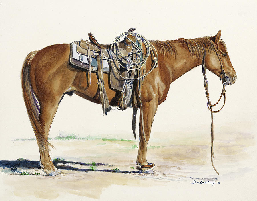 Horse Painting - Hobbled by Don Dane
