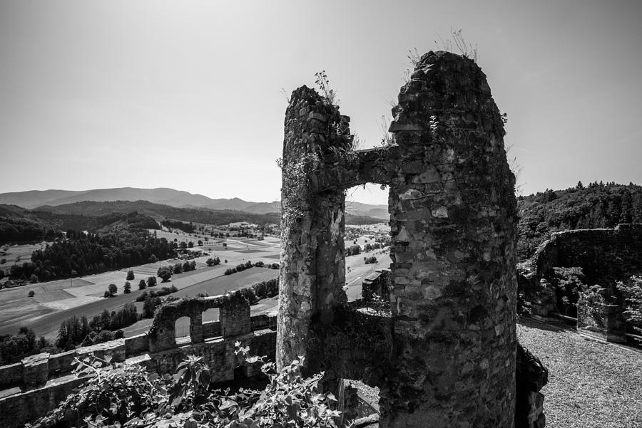 Black And White Photograph - Hochburg Ruins by Alexander Kunz
