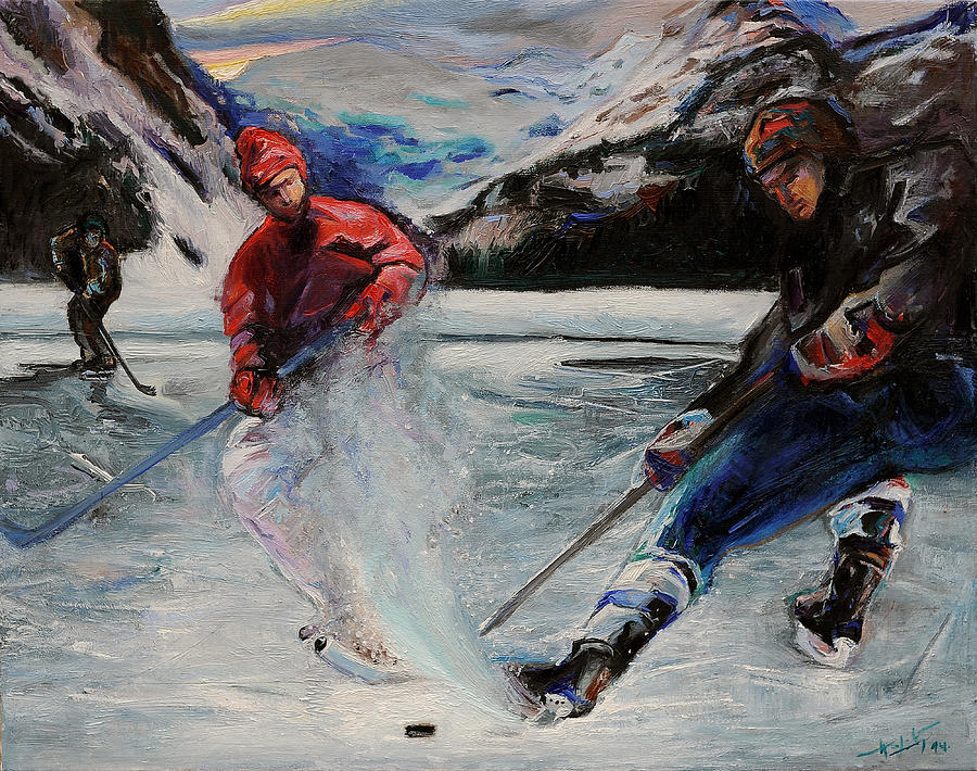 Hockey Painting - Hockey by Borko Petrovic