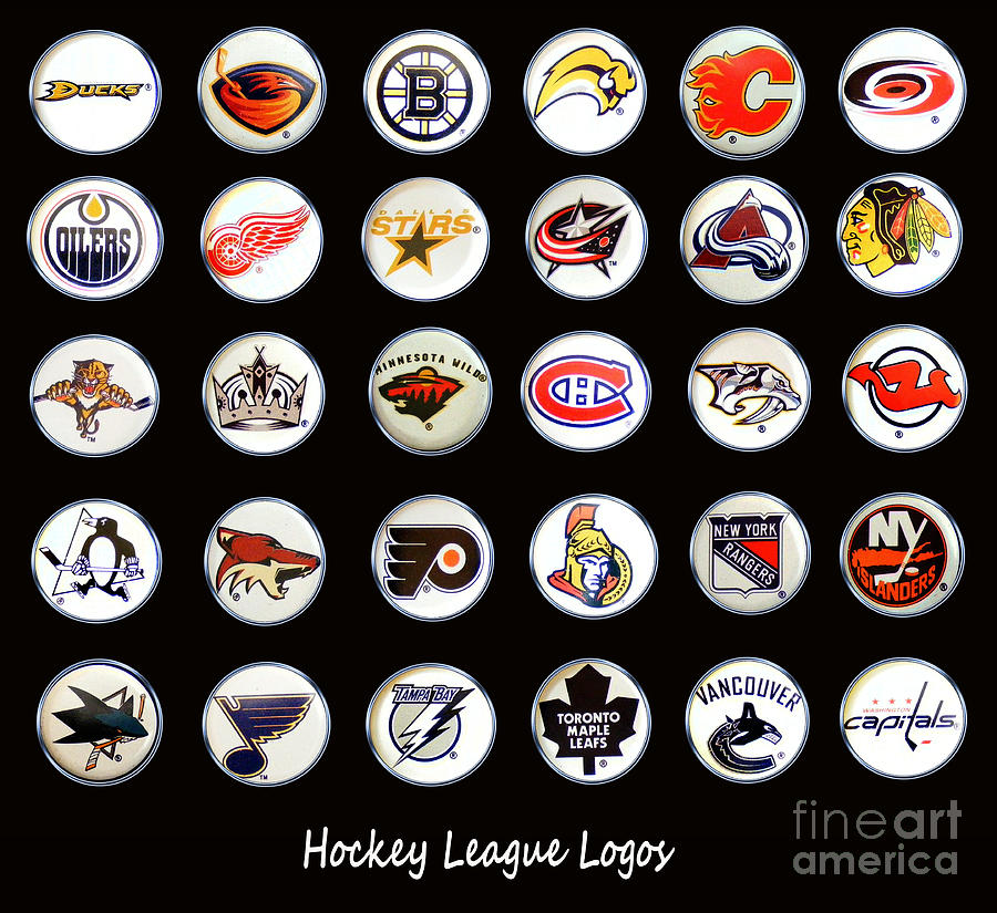 Hockey League Logos Bottle Caps Digital Art by Barbara A Griffin