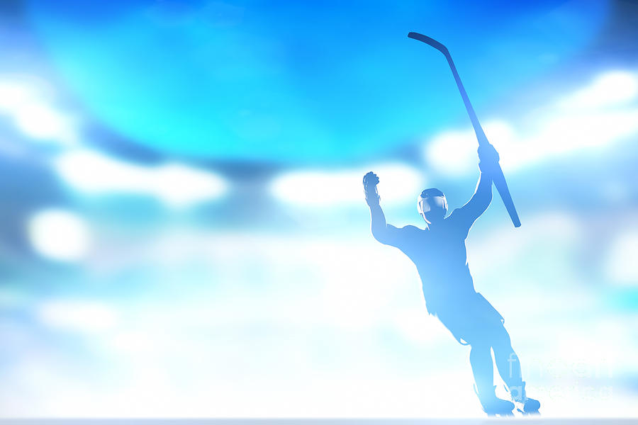 Hockey Player Celebrating Goal Photograph