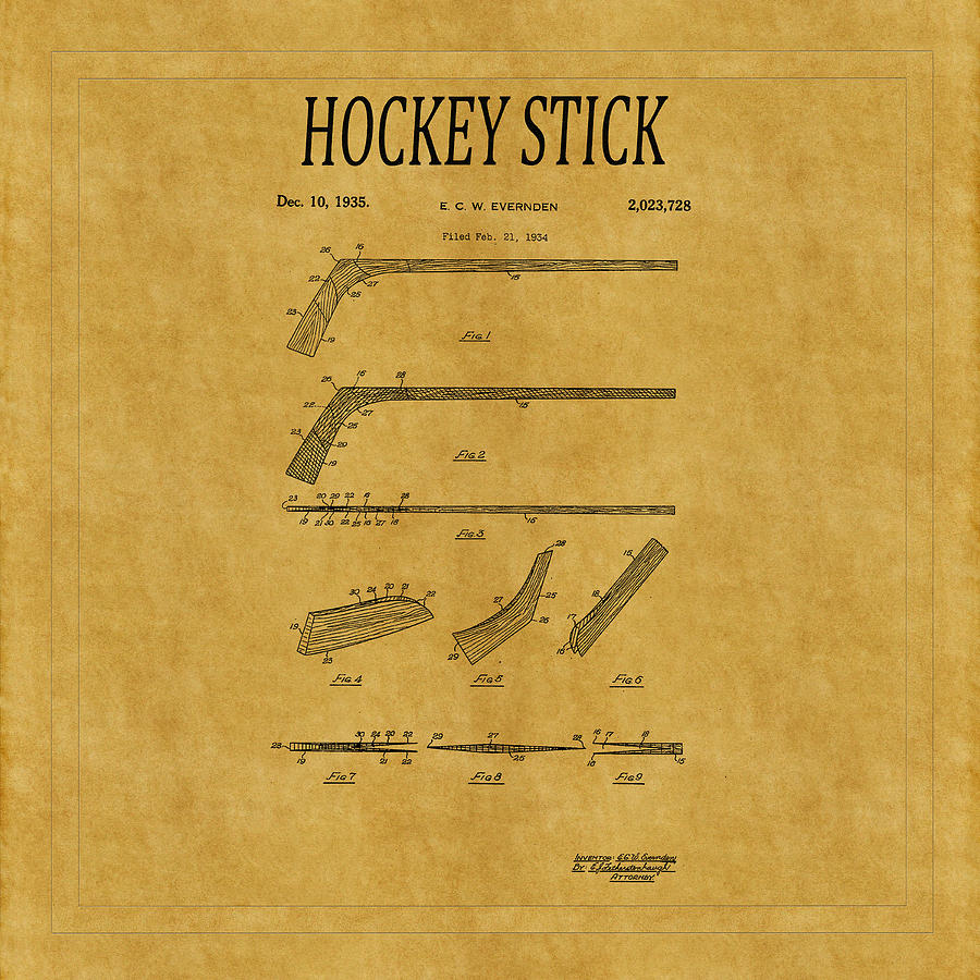 Hockey Stick Patent 1 Photograph by Andrew Fare