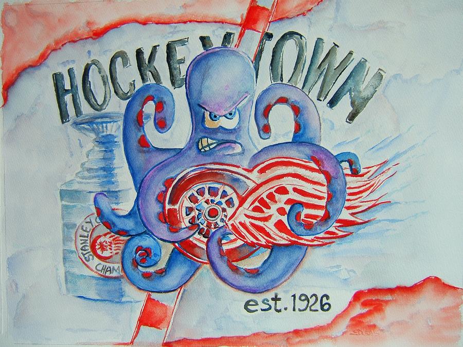 Detroit Painting - Hockeytown by Elaine Duras
