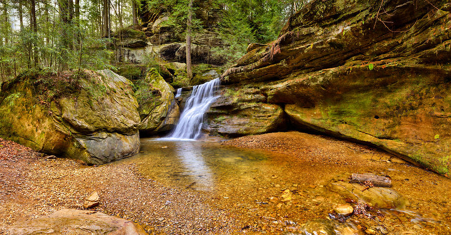 Hocking Hills Waterfalls Digital Art by William Norton | Fine Art America