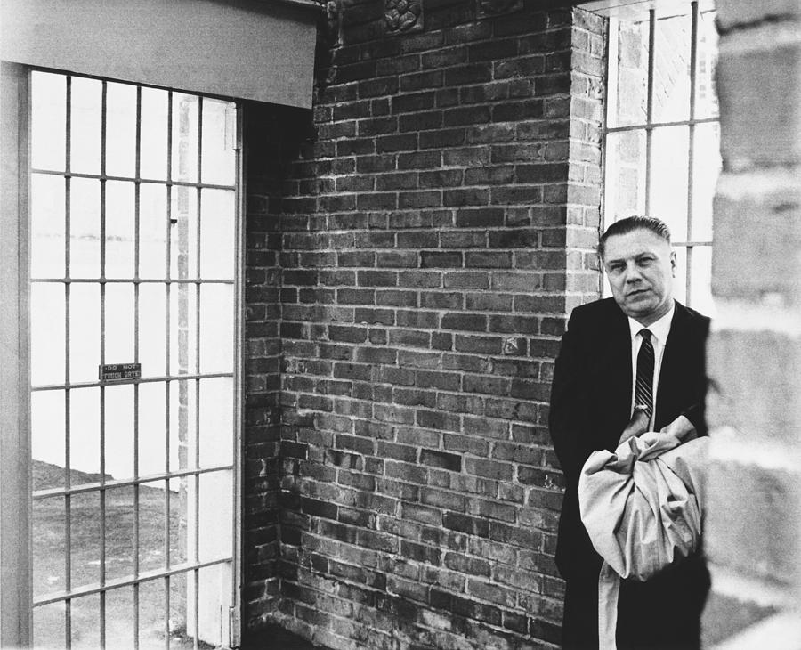 Black And White Photograph - Hoffa Enters Federal Prison by Underwood Archives