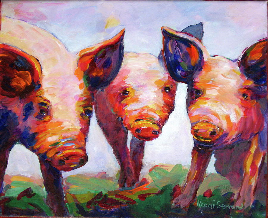 Farm Animals Painting - Hog Marketing Board by Naomi Gerrard