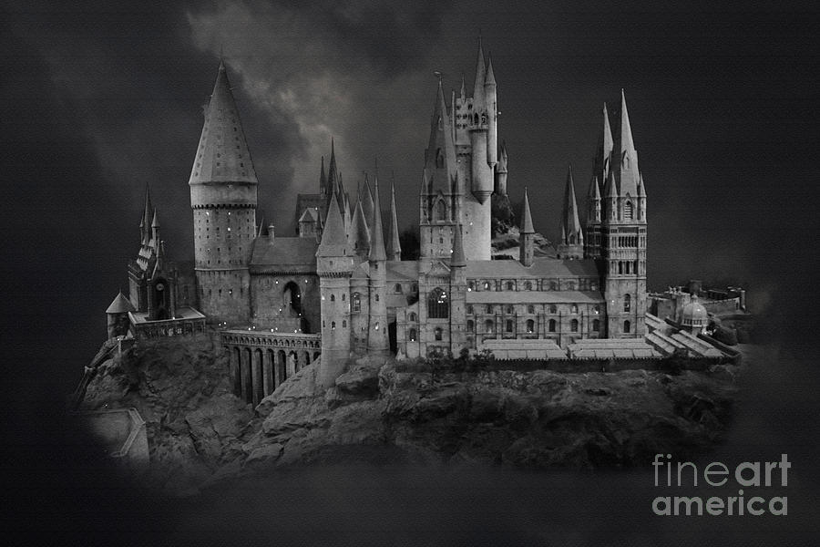 Hogwarts Black and White Digital Art by Roger Lighterness