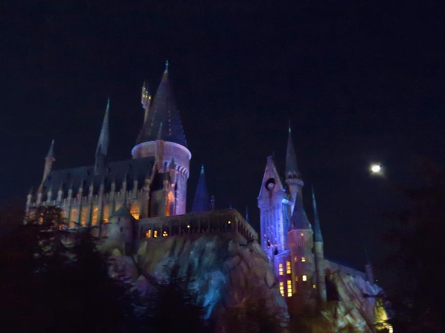 Hogwarts Castle at Night Photograph by Kathy Long