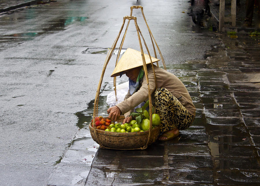 Vegetable Photograph - Hoi An Street Vendor by Venetia Featherstone-Witty