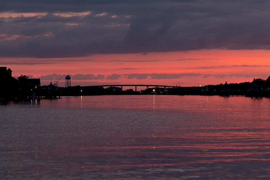 Holden Beach Bridge After Sunset Photograph by Alan Raasch