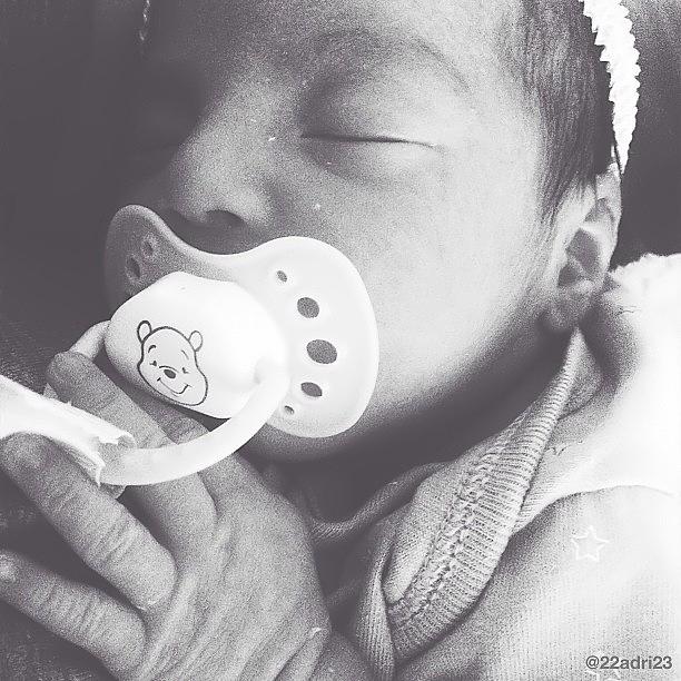 Sleeping Photograph - Holding A New Born Makes Me Miss by Adri Ramirez