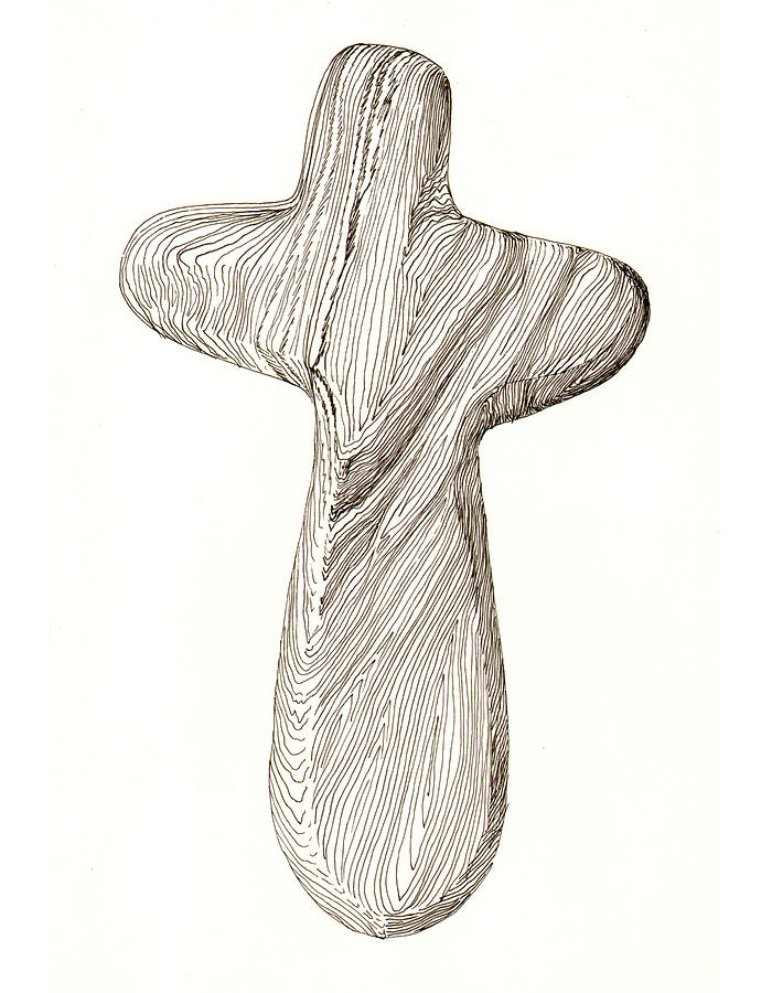 Holding Cross Drawing by Jack Pumphrey
