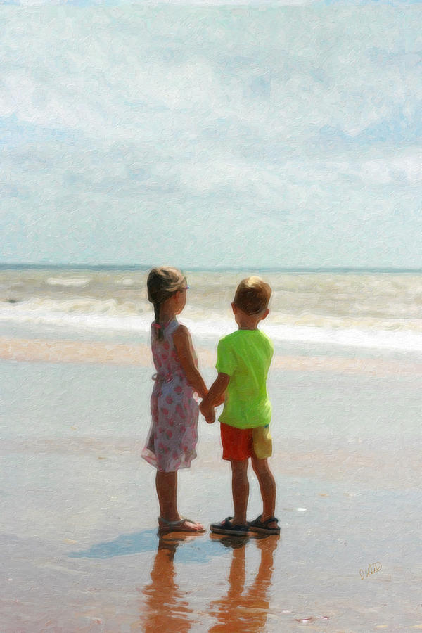 Holding Hands at Beach Painting by Dean Wittle