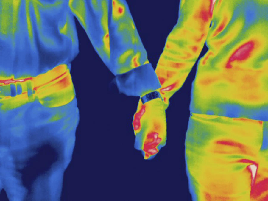 Holding Hands, Thermogram Photograph by Science Stock Photography