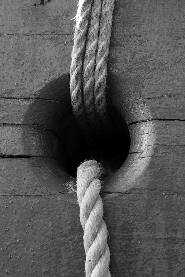 Hole and ropes - monochrome Photograph by Ulrich Kunst And Bettina Scheidulin