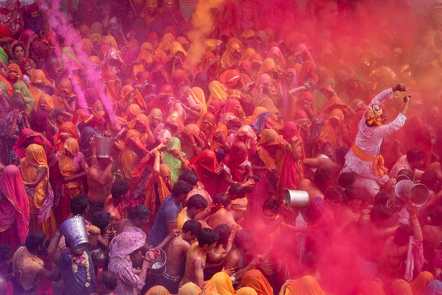 Holi celebrations Photograph by Nigel Killeen