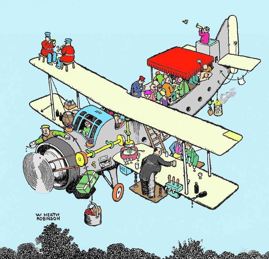 Holiday Aircraft By W. Heath Robinson Photograph by Adam Hart-davis/science Photo Library