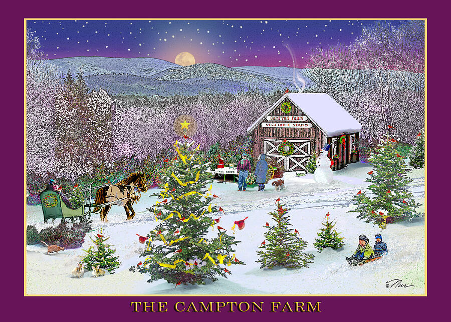 Holiday at Campton Farm New Hampshire Digital Art by Nancy Griswold