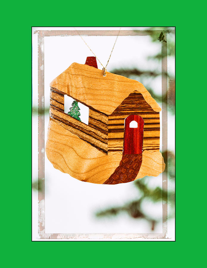 Holiday Cabin Art Ornament in Green Photograph by Jo Ann Tomaselli