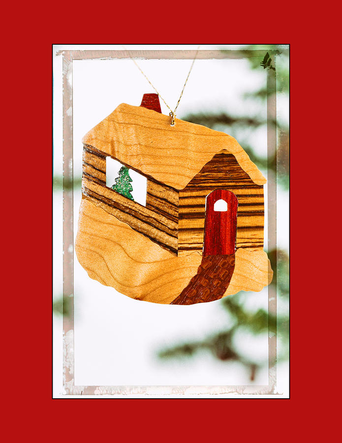Holiday Cabin Art Ornament in Red Photograph by Jo Ann Tomaselli