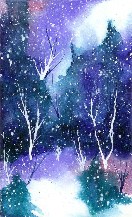 Winter Painting - Holiday Card 13 by Nelson Ruger