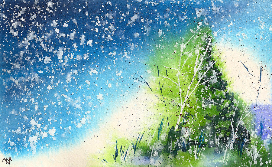 Winter Painting - Holiday Card 23 by Nelson Ruger