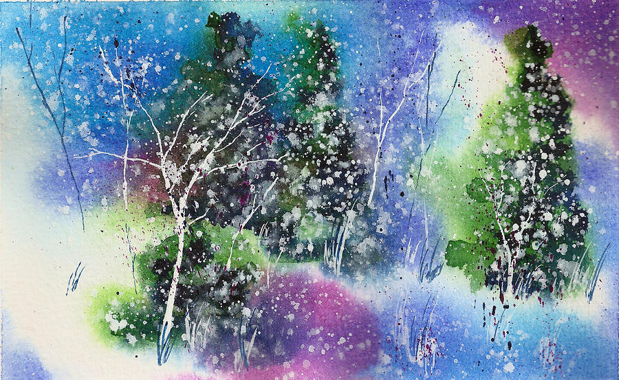 Winter Painting - Holiday Card 26 by Nelson Ruger