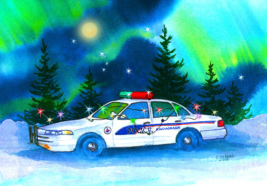 Holiday Cheer for Our First Responders Painting by Teresa Ascone