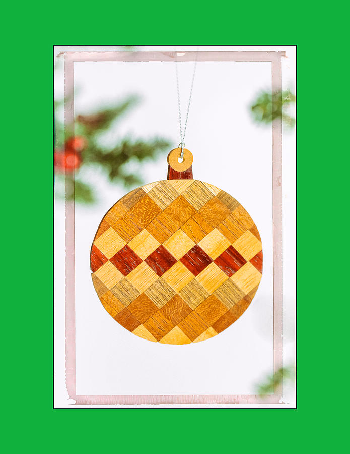 Holiday Diamond Pattern Art Ornament in Green Photograph by Jo Ann Tomaselli