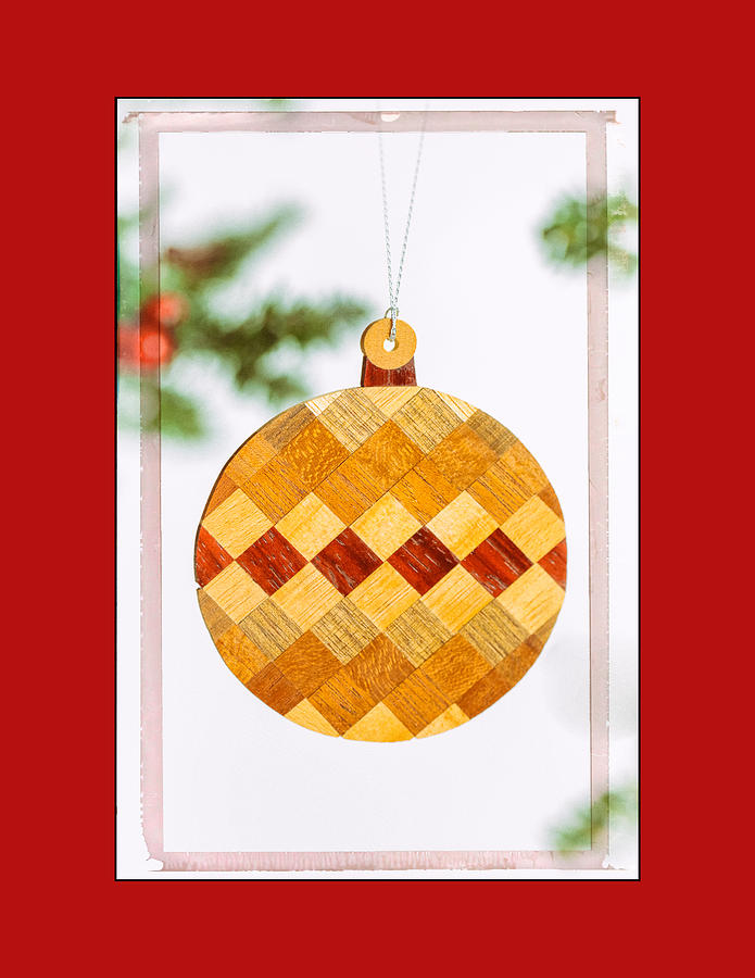 Holiday Diamond Pattern Art Ornament in Red Photograph by Jo Ann Tomaselli