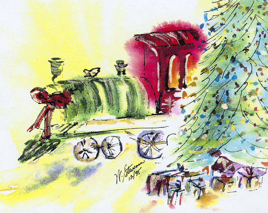 Holiday Engine Painting by Walt Stevenson Stevenson