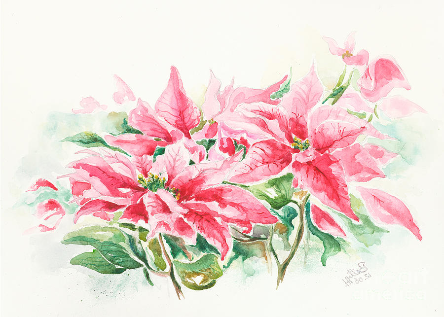 Holiday Flowers Painting by Elisabeta Hermann