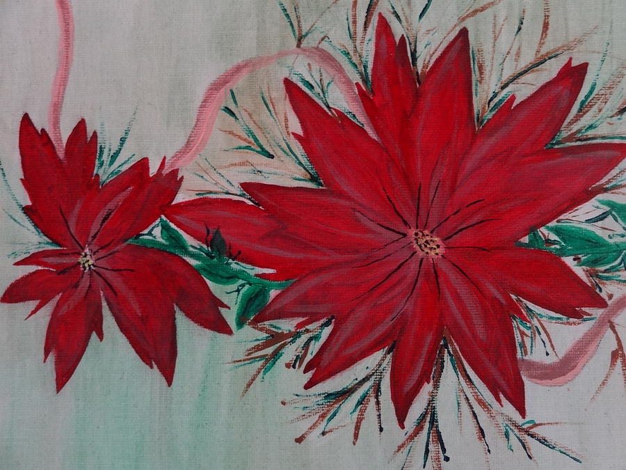 Flower Painting - Holiday Flowers by Nancy Fillip