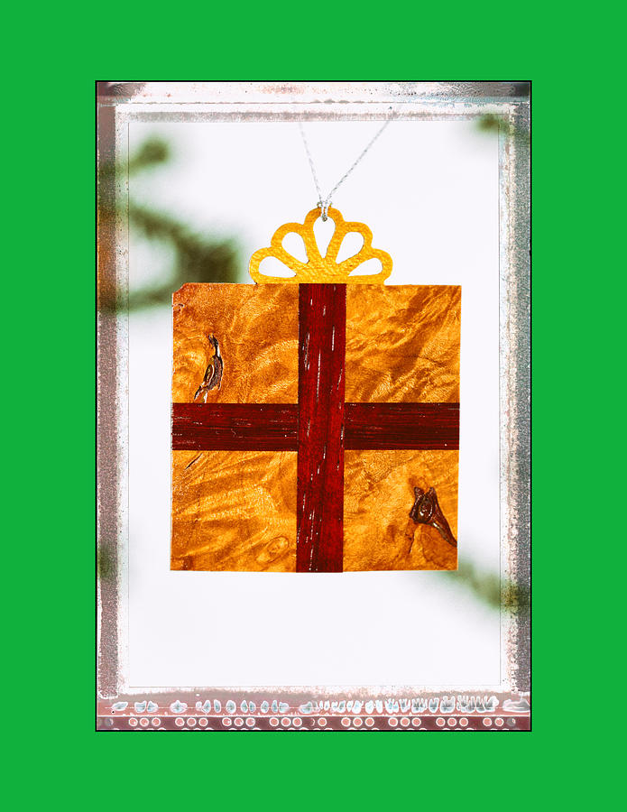 Christmas Photograph - Holiday Gift Box Art Ornament in Green by Jo Ann Tomaselli