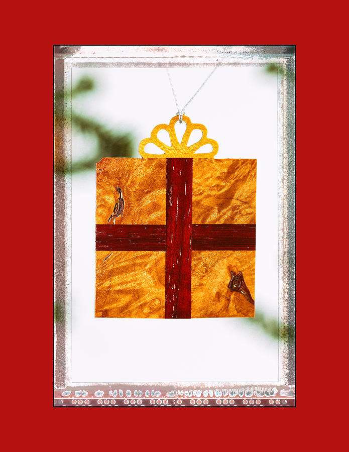 Holiday Gift Box Art Ornament in Red Photograph by Jo Ann Tomaselli