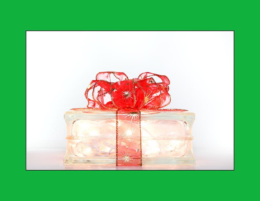 Holiday Glass Gift Box with Red Bow Photograph by Jo Ann Tomaselli