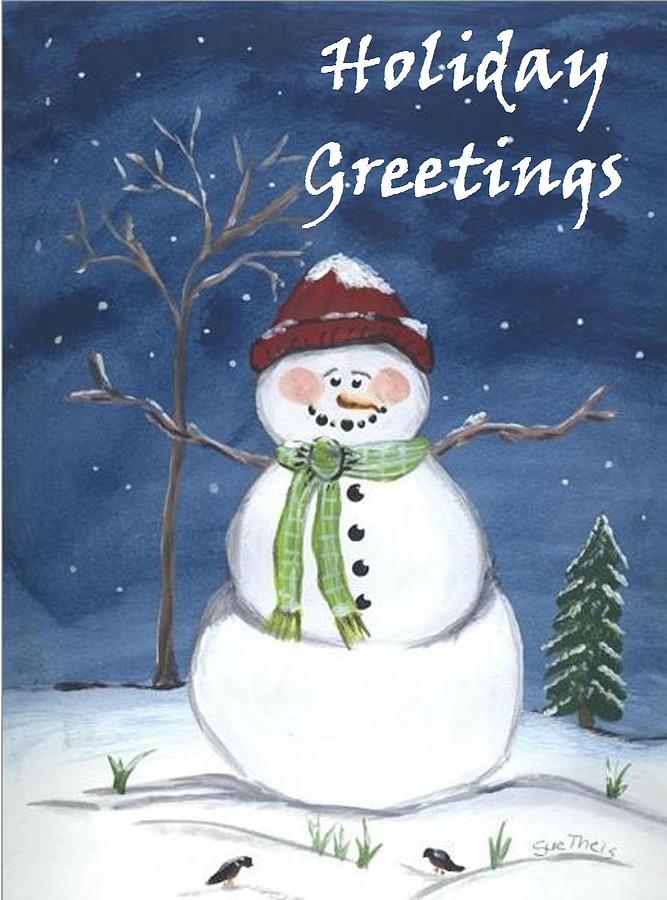 Holiday Greetings Painting by Suzanne Theis