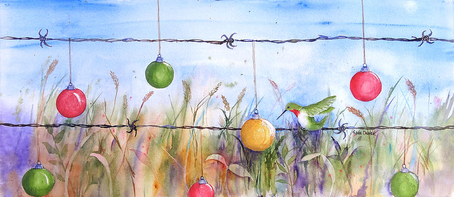 Hummingbird Painting - Holiday Hummer by Renee Chastant Hummingbird Painting - Holiday Hummer by Renee Chastant