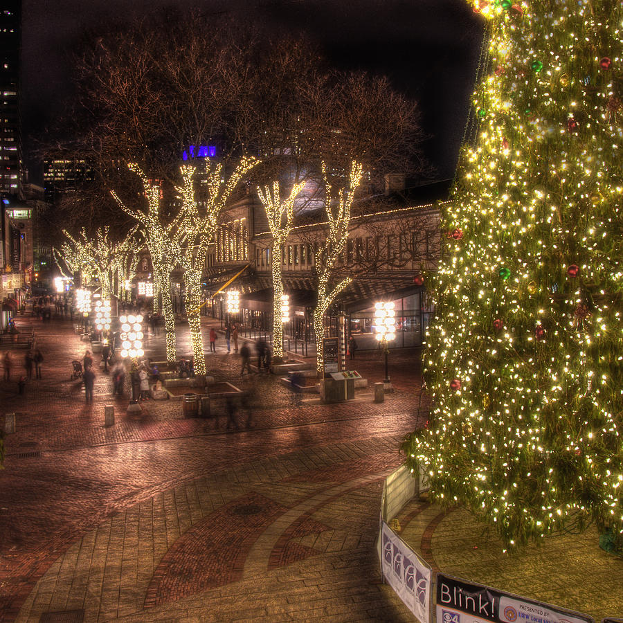 Holiday in Quincy Market Photograph by Joann Vitali