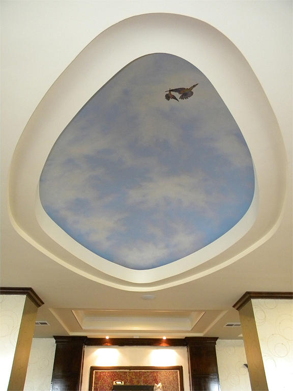 Holiday Inn Express Ceiling Dome Mural Painting by Frank Wilson